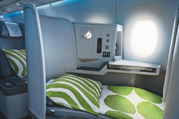 Finnair A350 business class cabin full flat seat