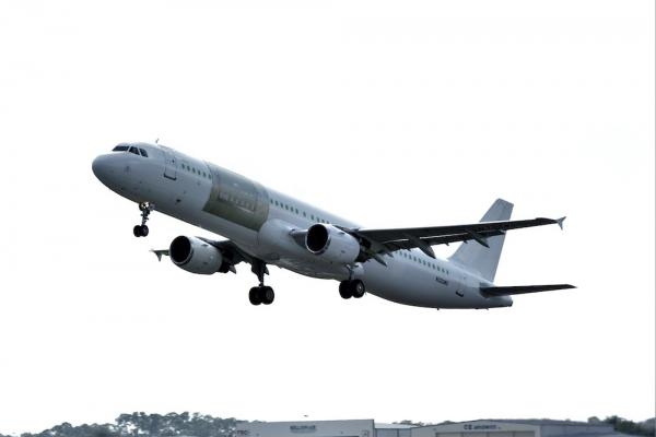 A321-200PCF freighter first flight takeoff