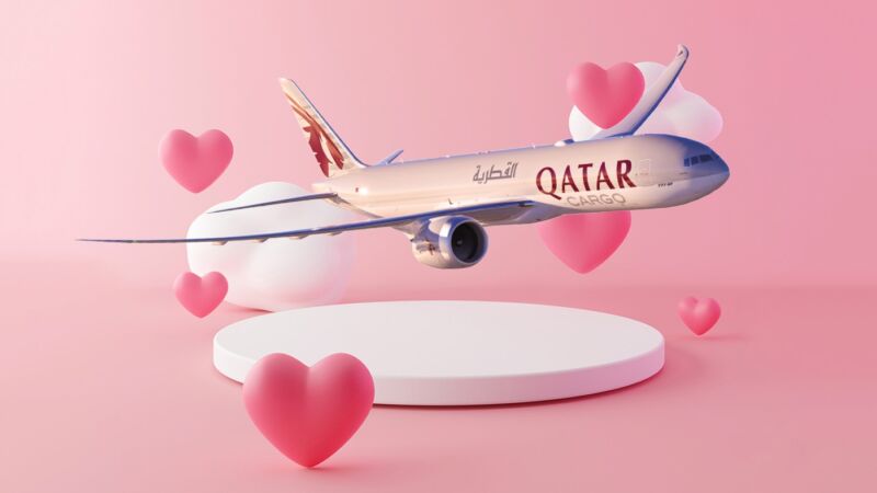 valentines flowers transported by air cargo qatar airways