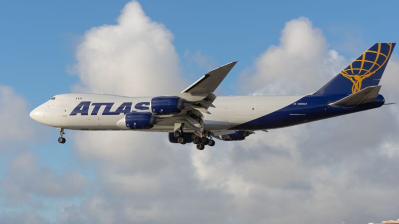 An Atlas Air Boeing 747-8 cargo plane has made an emergency landing at Miami International Airport (MIA).