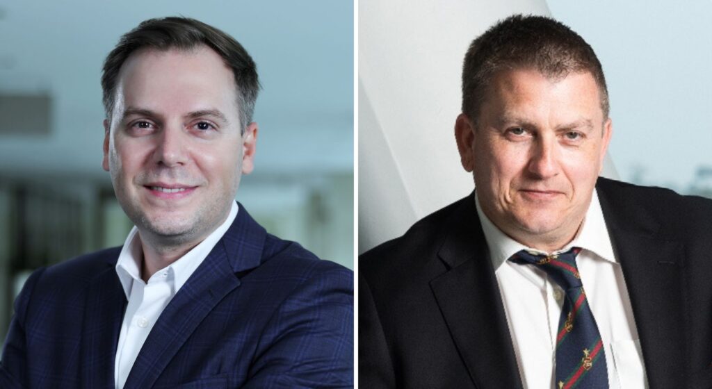 Guillaume Crozier, dnata’s senior vice president of UAE cargo and global cargo strategy, and Chapman Freeborn's chief commercial officer, Neil Dursley