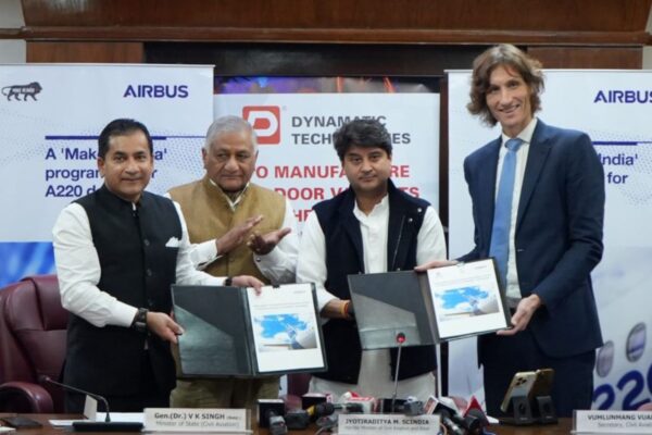 Dynamatic Technologies has been awarded a contract from Airbus to manufacture and supply the main passenger doors, service doors, cargo doors and over-wing emergency exit doors for the A220.