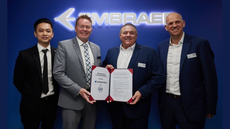 Fokker Services Asia (a subsidiary of Fokker Services Group) and Embraer have signed a Memorandum of Understanding (MoU) which paves the way for the certification of Fokker Services Asia’s facility in Seletar, Singapore, to become an Authorized Service Center for Embraer’s first-generation E-Jets family.