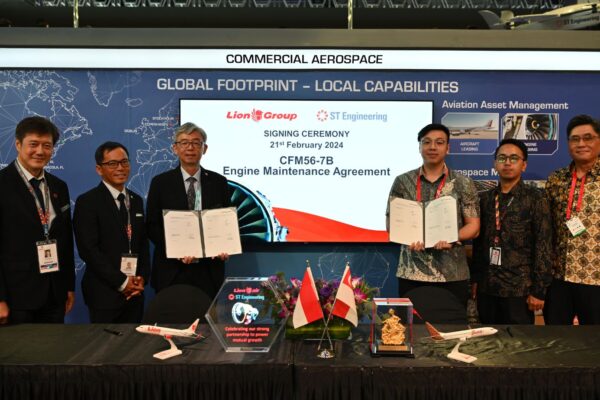 PT Lion Group, the largest airline in Indonesia and Southeast Asia, has awarded ST Engineering's Commercial Aerospace business a new five-year agreement for CFM56-7B engine maintenance.