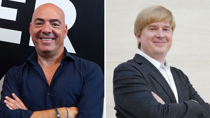 L-R - Christos Spyrou, chief executive of NAP, and Vitaly Smilianets, chief executive of Awery