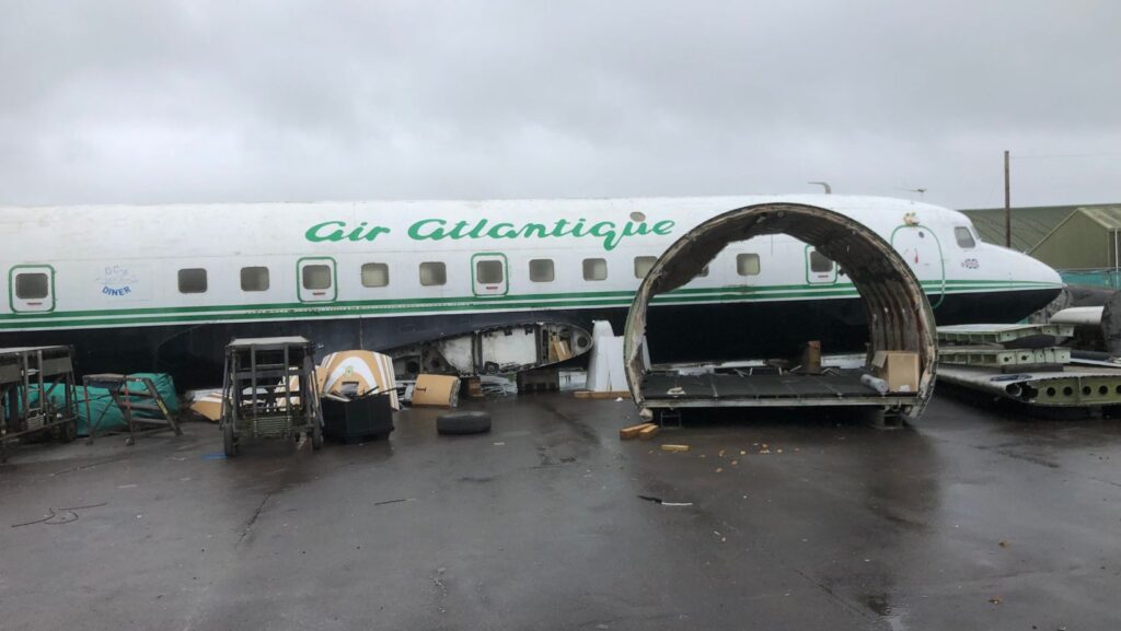 Aircraft dismantling at GJD’s facilityin St Athan, Wales.