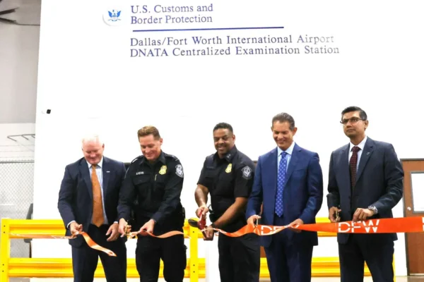 Dallas Fort Worth International Airport (DFW) has made history as the first airport in the United States to operate a U.S. Customs and Border Protection (CBP) Centralized Examination Station (CES) within its secure airside operations area.