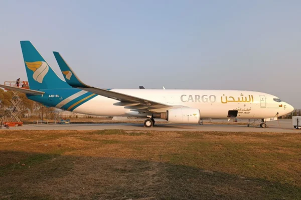 In 2023, Oman Air took delivery of its first freighter, a B737-800 (BCF).