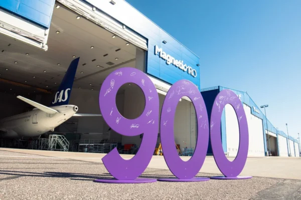 Aircraft maintenance provider Magnetic MRO has announced the completion of its 900th base maintenance check, delivered for long-standing customer Scandinavian Airlines (SAS). 