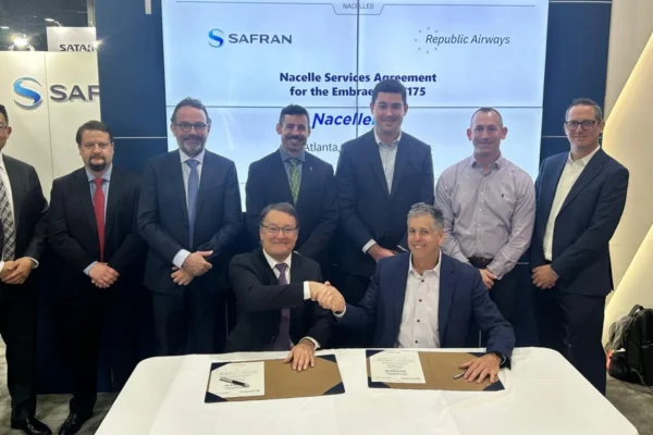 Safran signs NacelleLife service agreement with Republic Airways for their Embraer 170 / 175 aircraft thrust reversers.