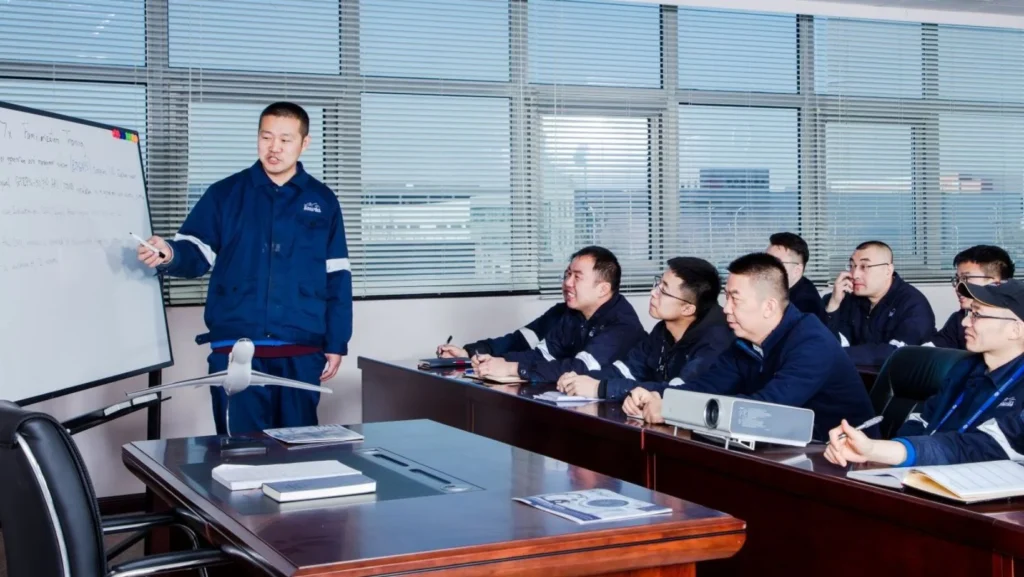 Yu Liqun working at the ExecuJet Haite facility