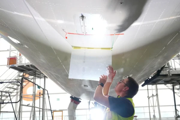 Lufthansa Technik has started the certification process of AeroSHARK for the Airbus A330ceo, the first Airbus model set to benefit from the drag-reducing riblet film developed with BASF Coatings.