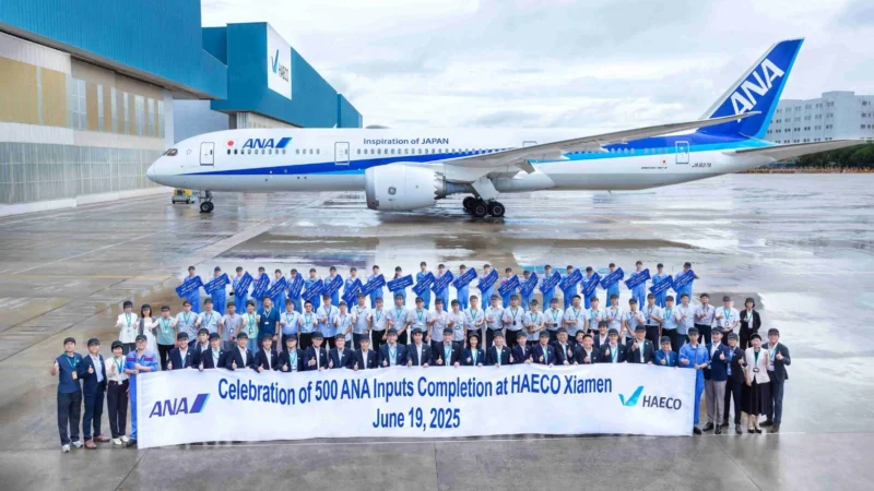 Engineering and maintenance provider, HAECO, has announced the completion of its 500th aircraft input for All Nippon Airways (ANA) at the its state-of-the-art facility at Xiamen Gaoqi International Airport.