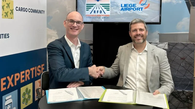 Liege Airport (LGG) and Chicago Rockford International Airport (RFD) have signed a sister airport agreement marking a new phase in transatlantic air cargo collaboration.