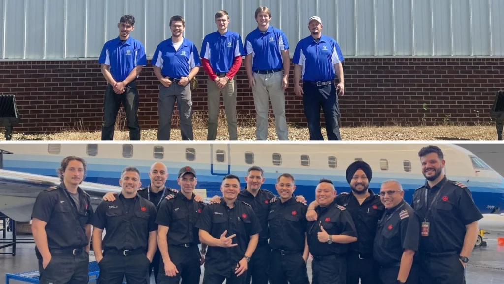 Teams from Texarkana College (top) and Air Canada (bottom) will take part in the AMC Competition.