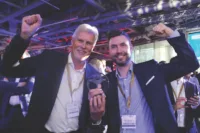 Billund Airport (Klausholm right) struck a win at the Routes Europe Marketing Awards. Photo - Routes