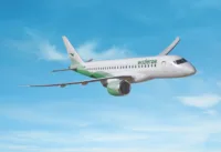 Announced at ERA,in February a proptotype E190-E2 will fly to Norway for familirisation with launch customer Widerøe. Photo - Embraer