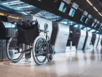 Wheelchair prepare for disability passenger at Airport Airline C