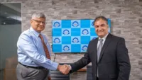 Shri Sharad Agarwal, CEO of AIESEL, and Shri Manoj Kumar Singh, CCO - Aviation, Aerospace & Defence, Ramco Systems, at the signing ceremony held at AIESL's office in New Delhi.