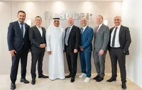 Daniel Kerrison, Senior Vice President, flydubai; Ghaith Al Ghaith, Chief Executive Officer, flydubai; Ken Sain, Chief Executive Officer, Panasonic Avionics; Hernan Abbes, Vice President Global Sales, Panasonic Avionics