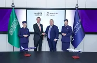 Martijn Blanken, CEO of Neo Space Group with Adam Boukadida, CFO of Riyadh Air