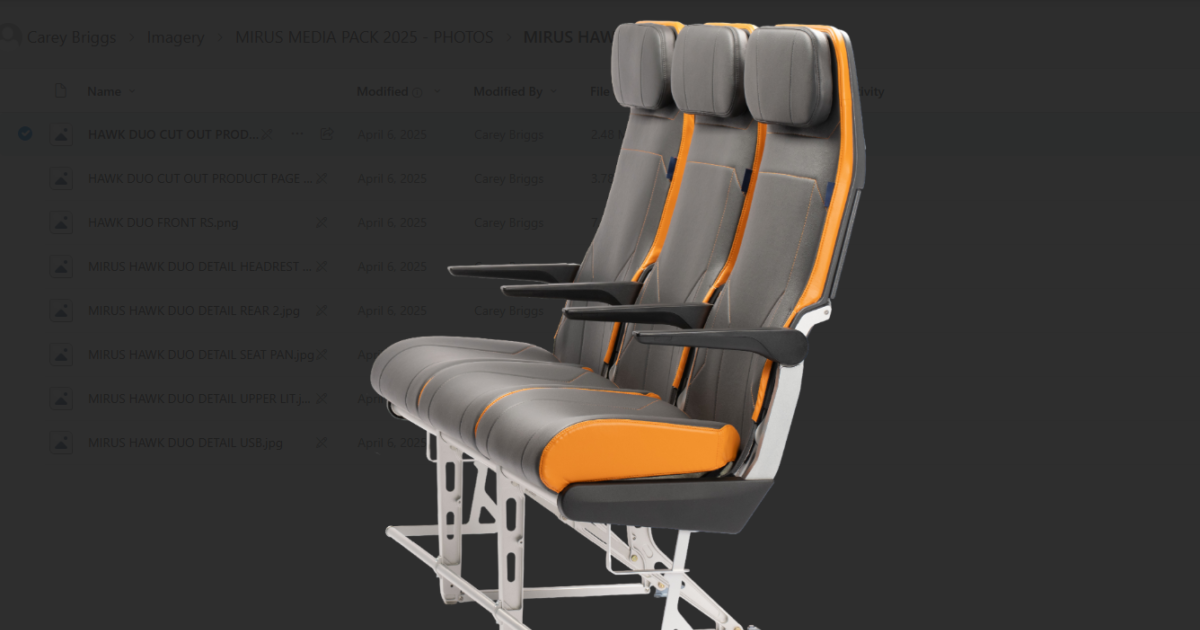 Mirus' seat added to Airbus linefit catalogue