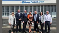 L-R: Sonia Rafferty, human resources director; Jules Matteoni, chief executive; Stephen Flynn, Cabinet Secretary for Economy, Tourism and Transport; Sheena Beckwith, chief financial officer; Dr Willie Mackie, chairman; Zoe Kilpatrick, commercial director; Nico Le Roux, business development director.