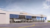 Render of the new MRO hangar at Vilnius International Airport
